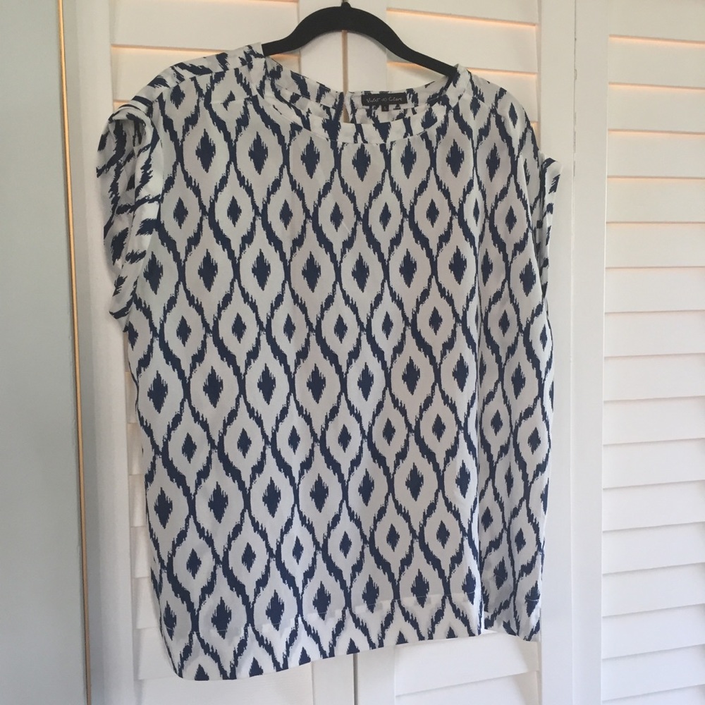 Navy ikat blouse